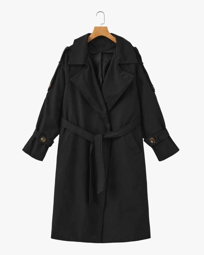 Classic Belted Trench Coat – Women's Mid-Length Outerwear