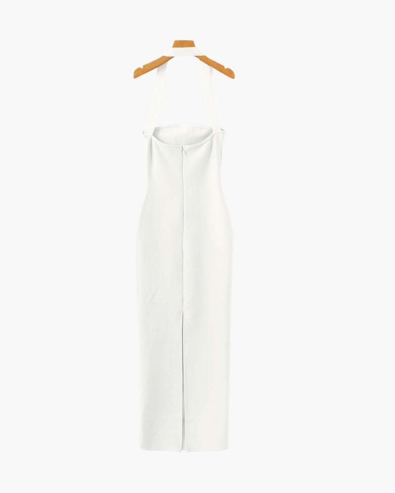 Women's Halter Neck Maxi Bodycon Dress | Elegant Evening Dress