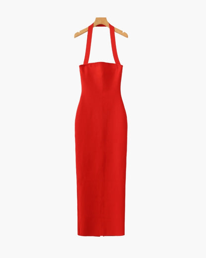 Women's Halter Neck Maxi Bodycon Dress | Elegant Evening Dress