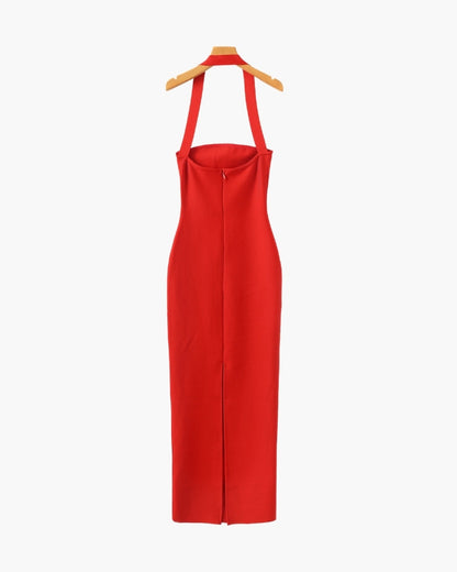 Women's Halter Neck Maxi Bodycon Dress | Elegant Evening Dress