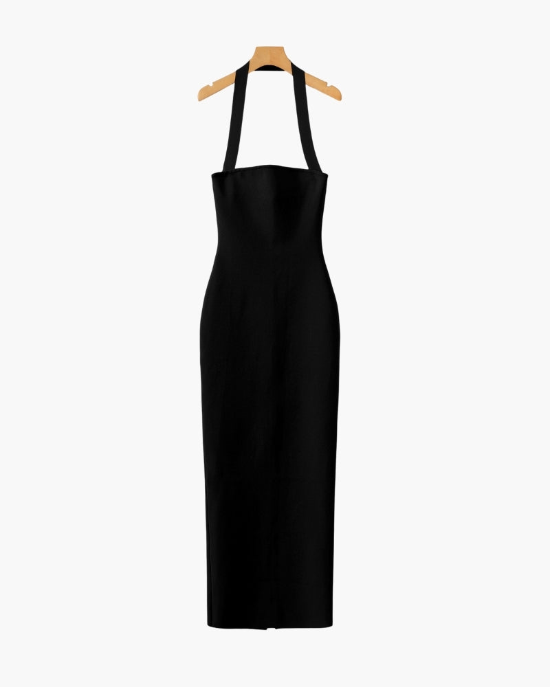 Women's Halter Neck Maxi Bodycon Dress | Elegant Evening Dress