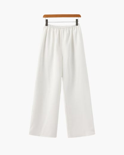 Fluid Wide-Leg Trousers – Women's High-Rise Everyday Essential