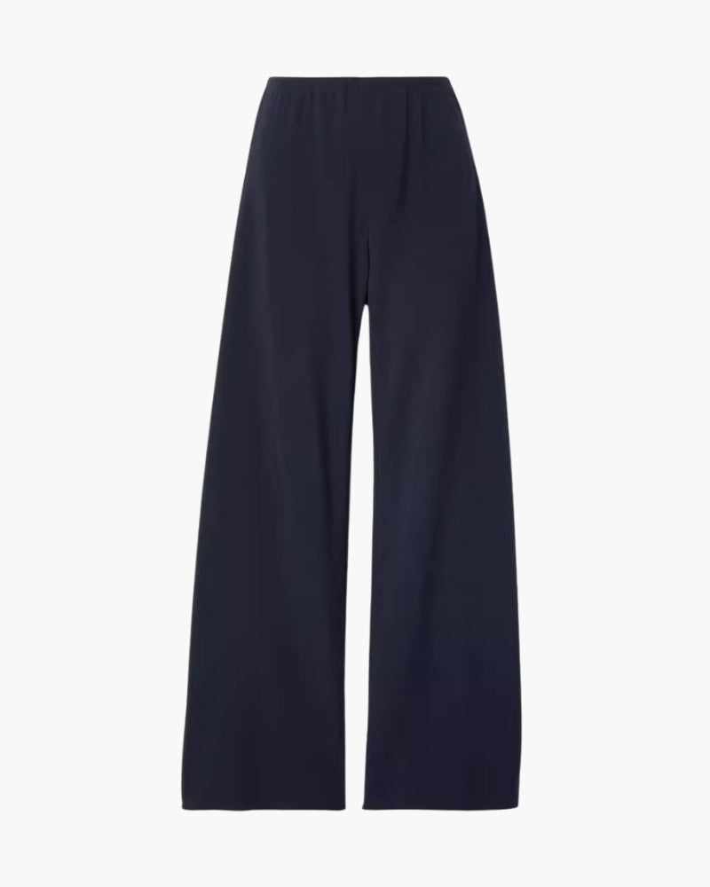 Fluid Wide-Leg Trousers – Women's High-Rise Everyday Essential
