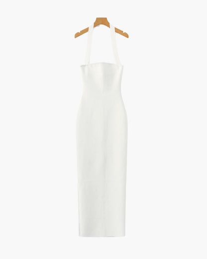 Women's Halter Neck Maxi Bodycon Dress | Elegant Evening Dress