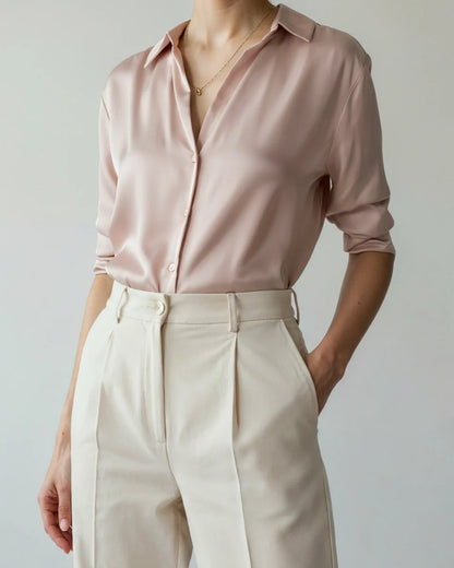 Women's Classic Chic Oversized Shirt | Sandy Brown & Emerald Green