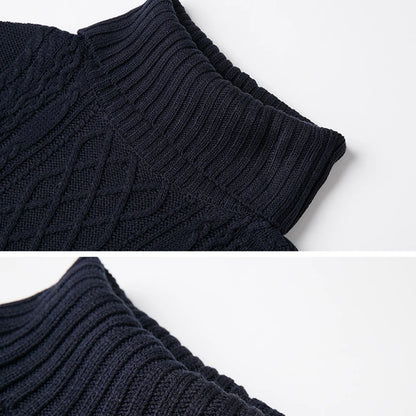 Cozy Cable-Knit Turtleneck Sweater Dress