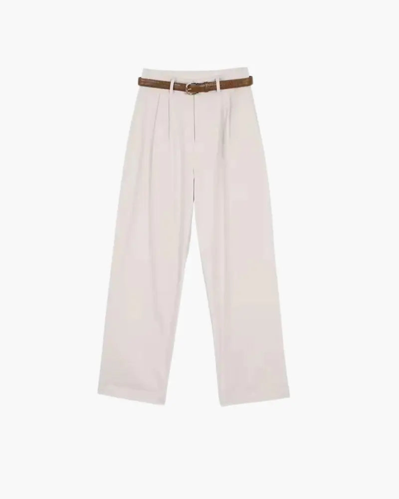 Pleated Wide-Leg Trousers – Women's High-Waist Lightweight Trousers