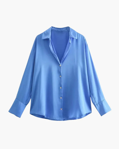 Women's Classic Chic Oversized Shirt | Sandy Brown & Emerald Green
