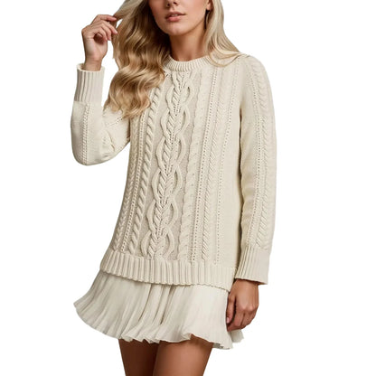 Round Neck Knitted Mini Dress