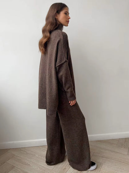 Thickened Turtleneck Knitted Two-Piece Set