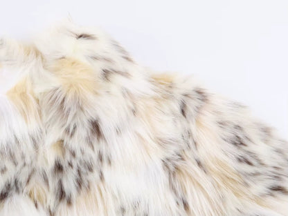 Autumn Winter Leopard Faux Fur Jacket Coat Women Short Plush Stand Collar Panelled Jacket Female Warm Stylish Outerwears Lady