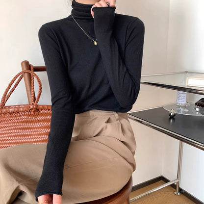 Elegant Turtleneck Knit Pullover