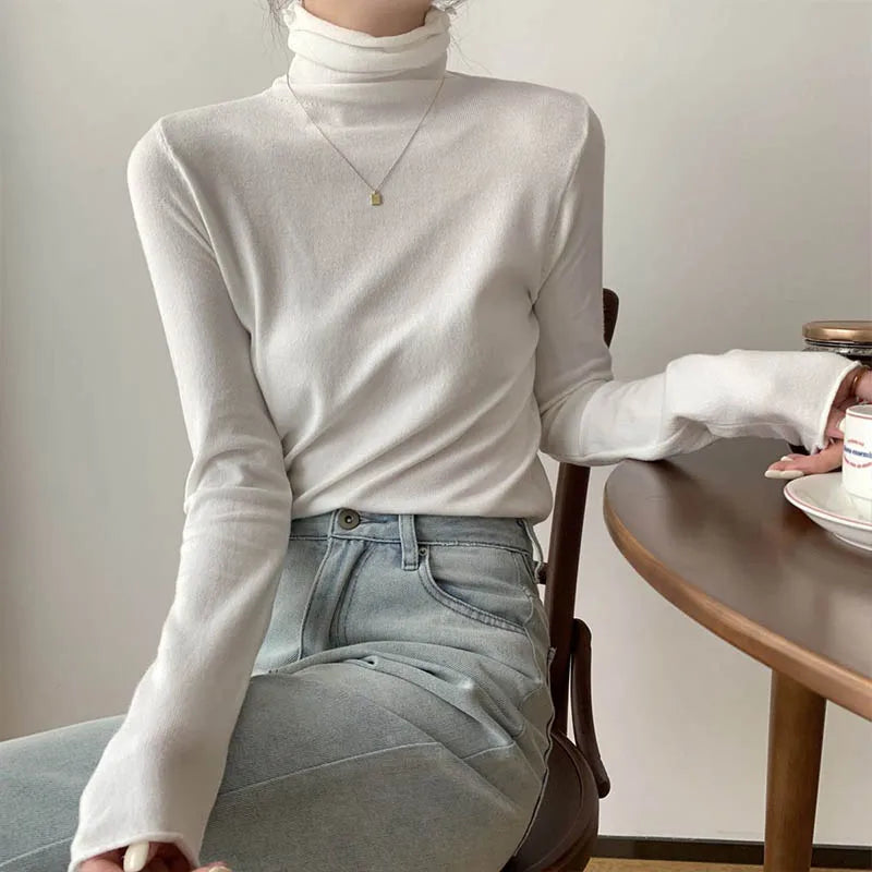 Elegant Turtleneck Knit Pullover