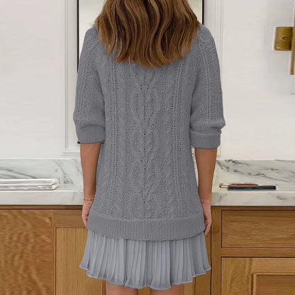 Round Neck Knitted Mini Dress