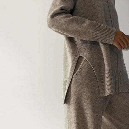 Elegant Wool-Blend Two-Piece Knitted Set