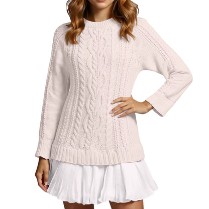 Round Neck Knitted Mini Dress
