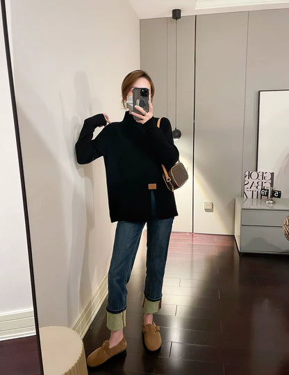 Soft Ribbed Knit Pullover Sweater