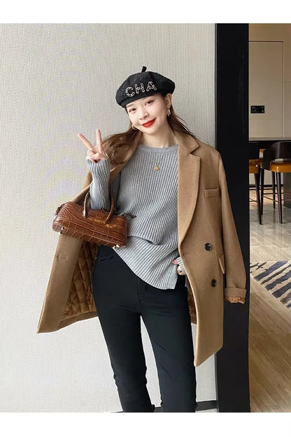 Split-Hem Button Detail Knit Sweater