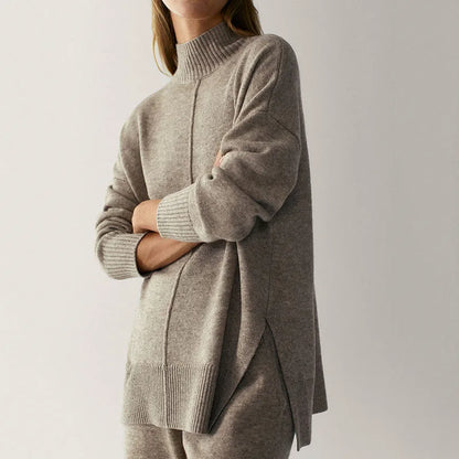 Elegant Wool-Blend Two-Piece Knitted Set