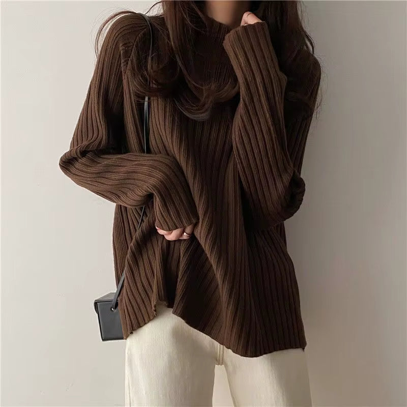 Loose-Fit Turtleneck Knit Sweater