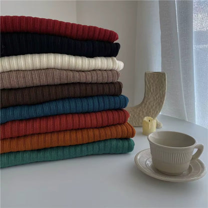 Loose-Fit Turtleneck Knit Sweater