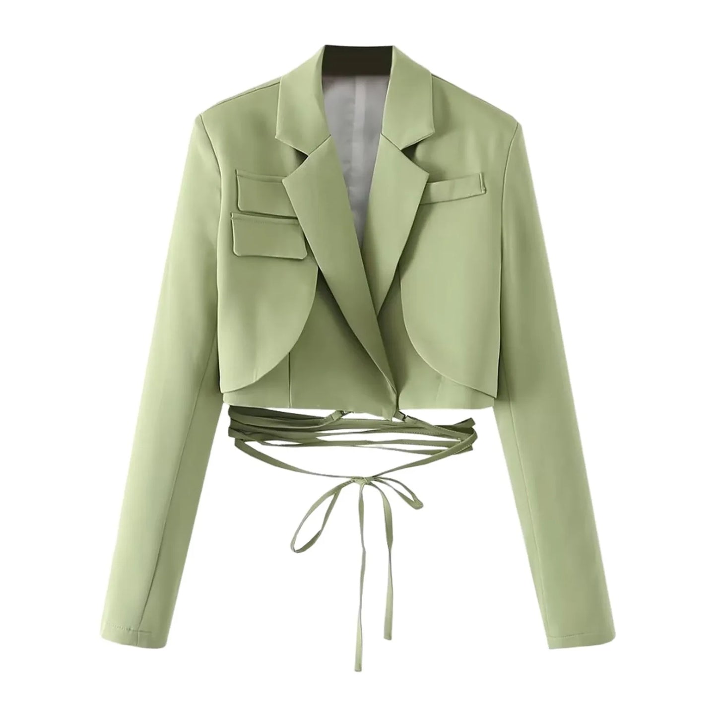 Structured Lace-Up Cropped Blazer