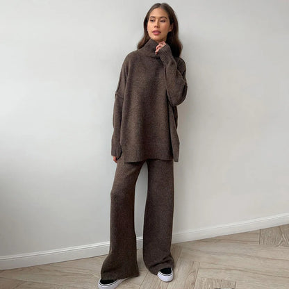 Thickened Turtleneck Knitted Two-Piece Set