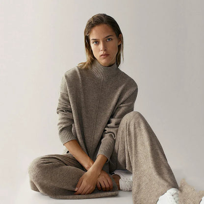 Elegant Wool-Blend Two-Piece Knitted Set