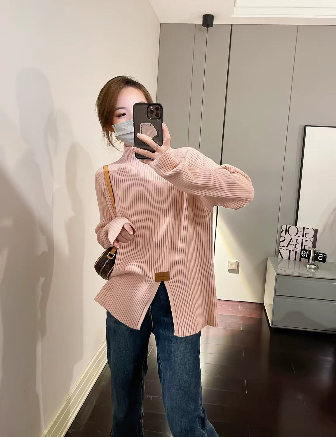 Soft Ribbed Knit Pullover Sweater