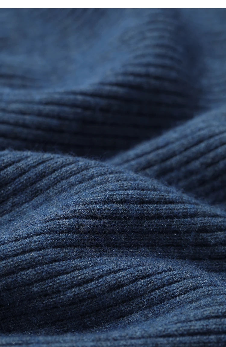 Ribbed Turtleneck Knitted Two-Piece Set