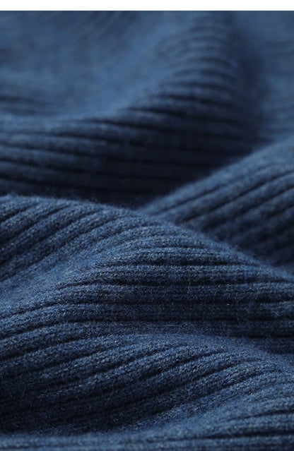 Ribbed Turtleneck Knitted Two-Piece Set