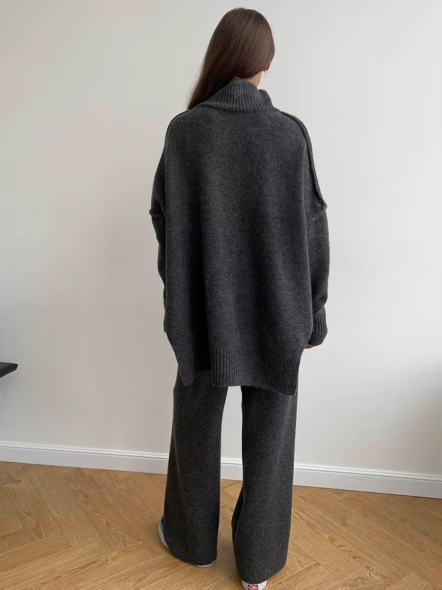 Thickened Turtleneck Knitted Two-Piece Set