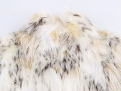 Autumn Winter Leopard Faux Fur Jacket Coat Women Short Plush Stand Collar Panelled Jacket Female Warm Stylish Outerwears Lady