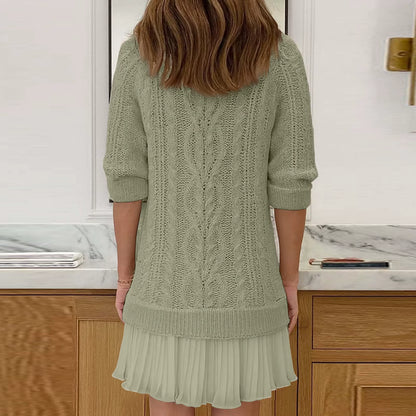 Round Neck Knitted Mini Dress