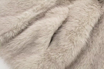 Elegant Faux Fur Loose-Fit Lapel Coat