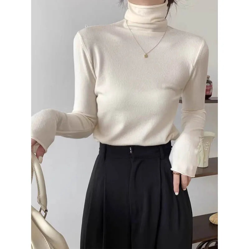 Elegant Turtleneck Knit Pullover