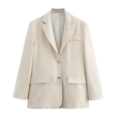 Elegant minimalist women’s two-button blazer with structured tailoring by  UK Vohran