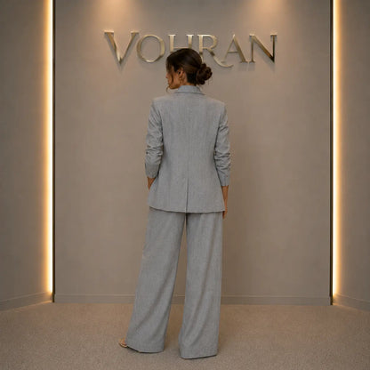 Linen Blazer – Women's Tailored 3/4 Sleeve Summer Jacket