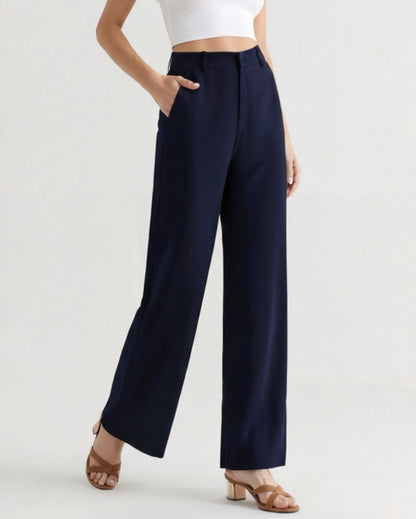 Tailored Wide-Leg Trousers – Women's High-Waist Pleated Trousers