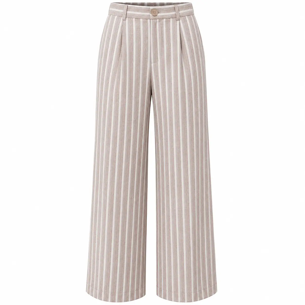 Striped Linen Blazer — Relaxed Fit Single Button Jacket